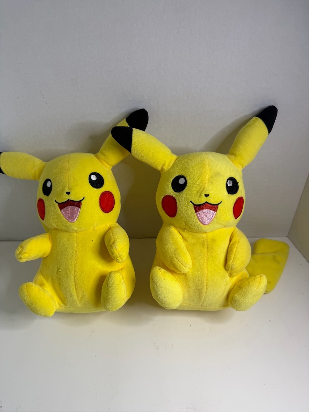 Pokemon Yellow Pikachu Plush Pair with Black-Eared Detail